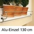 Blumenkasten-Halterung 130 cm, Edelstahl f. Alu-Fensterbänke, Montage ohne Bohren