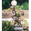 Skulptur Junge mit Hund und Lampe