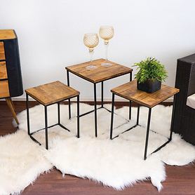 Beistelltisch-Sets mit Tischplatte aus Mangoholz