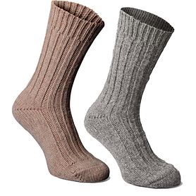 Alpaka-Socken, 2 Paar hellbraun & grau Gr. 39-42