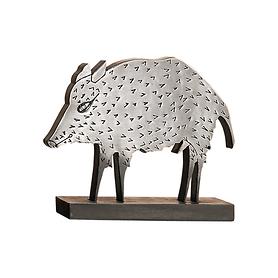 Metallguss-Skulptur Wildschwein
