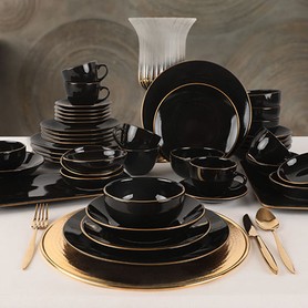 44-teiliges Service-Set Nizza, schwarz gold