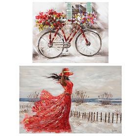 Bilder Lady in Red und Fahrrad