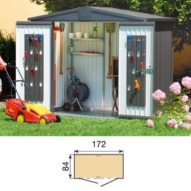 Gartenhaus Europa dunkelgrau metallic Gr. 1 H196xB172xT84cm