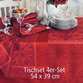 Tischset 4er-Set Cassandre rot 54x39
