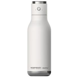 Thermosflasche weiß mit Bluetooth-Lautsprecher