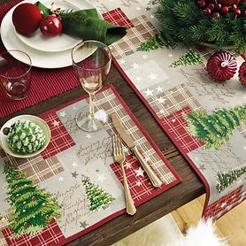 Tischlufer und Platz-Sets mit Weihnachtsmotiven