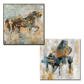Acryl-Kunstwerke Pferd und Konzertflügel
