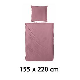 Mako-Satin-Bettwsche Uni rosa 155x220