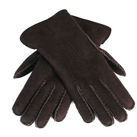 Lammfell-Handschuhe Damen/ Herren dunkelbraun Gr. 6,5