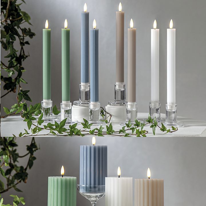 Echtwachs-Kerzen mit LED-Licht