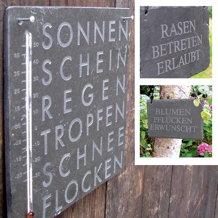 Schiefer-Gartenschild