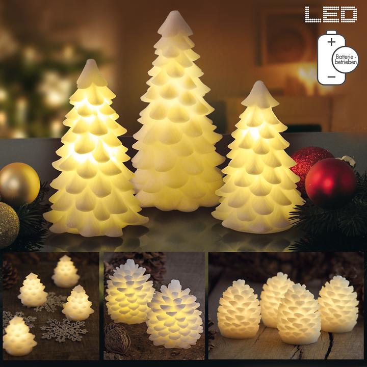 LED-Wachszapfen & LED-Weihnachtsbaum Carla