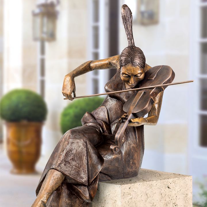 Skulptur Mädchen mit Violine